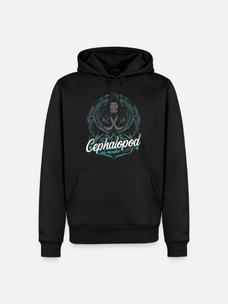 Oktopus - Männer Premium Bio Hoodie - Schwarz