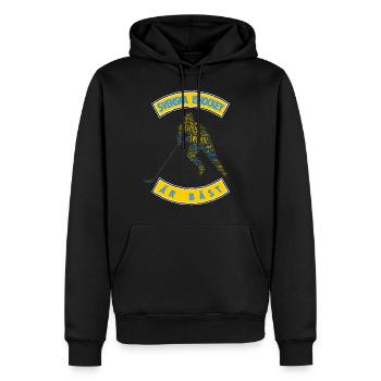 Hockey sur glace en Suède - Sweat à capuche Premium bio Homme - noir - Devant - Nico (187cm)