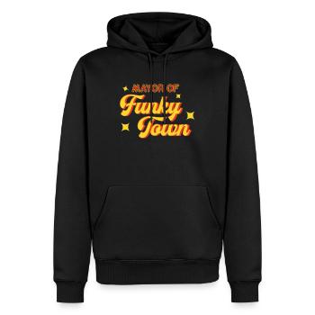 Bürgermeister von Funky Town 1970er Jahre Disco Funk Vintage - Männer Premium Bio Hoodie - Schwarz - Vorne - Nico (187cm)