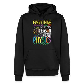 Reason is usually Physics - Sweat à capuche Premium bio Homme - noir - Devant - Nico (187cm)