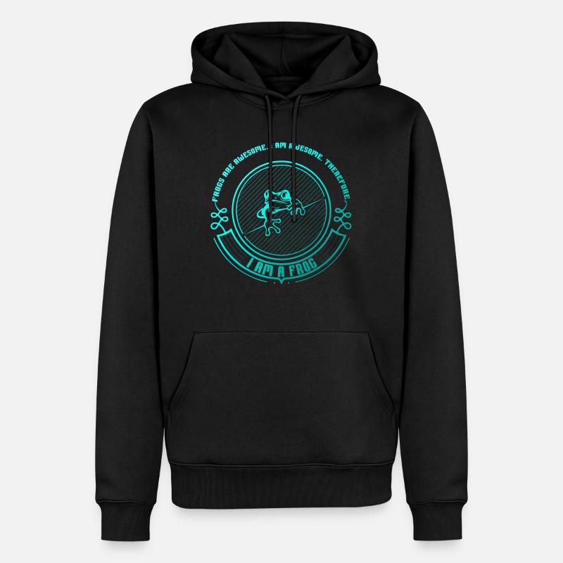 Frosch - Männer Premium Bio Hoodie - Schwarz