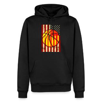 Équipe de basketball Basketballer USA - Sweat à capuche Premium bio Homme - noir - Devant - Nico (187cm)