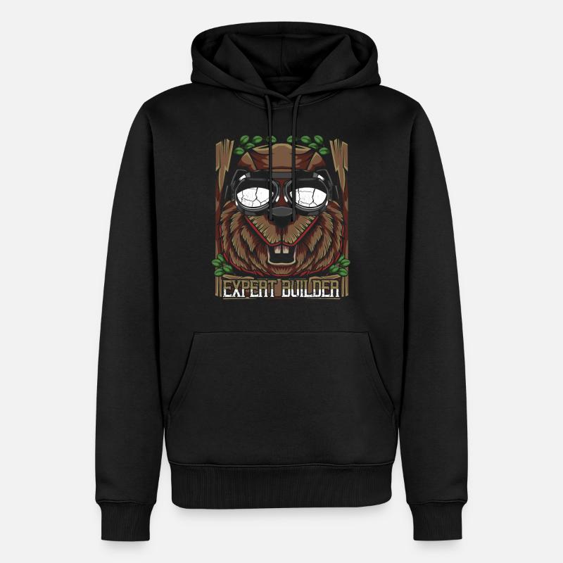 Beaver dam Constructeur d'animaux modernes - Sweat à capuche Premium bio Homme - noir