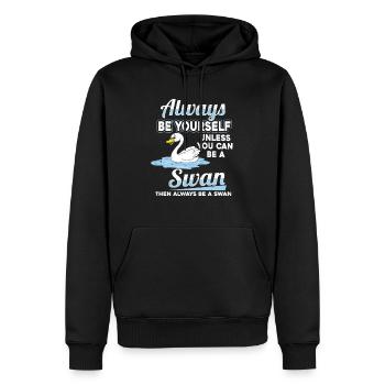 Schwan - Männer Premium Bio Hoodie - Schwarz - Vorne - Nico (187cm)