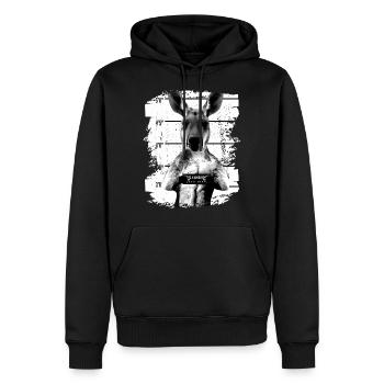 Prison kangourou marsupial drôle - Sweat à capuche Premium bio Homme - noir - Devant - Nico (187cm)