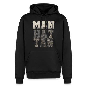 MANHATTAN CHEMISE - Sweat à capuche Premium bio Homme - noir - Devant - Nico (187cm)