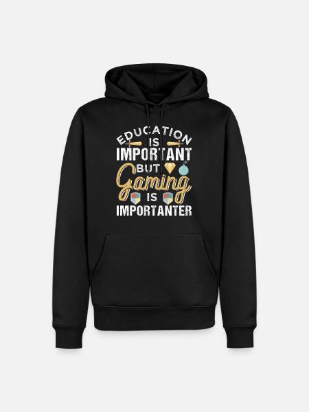 Gaming is Importanter - Men’s Premium Organic Hoodie - black