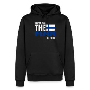 Finlande - Sweat à capuche Premium bio Homme - noir - Devant - Nico (187cm)