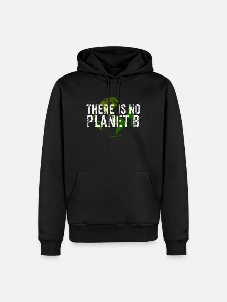 There Is No Planet B - Globus - Männer Premium Bio Hoodie - Schwarz