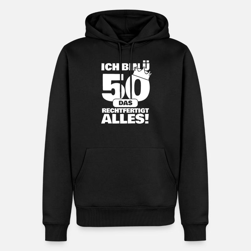 J'ai plus de 50 ans - Sweat à capuche Premium bio Homme - noir