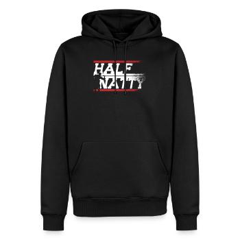 Half Natty Fitness Gym sport Bodybuilding steroide - Männer Premium Bio Hoodie - Schwarz - Vorne - Nico (187cm)
