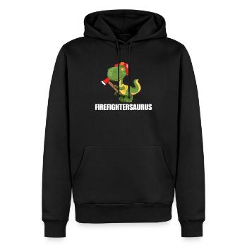 Feuerwehr Dinosaurier - Männer Premium Bio Hoodie - Schwarz - Vorne - Nico (187cm)