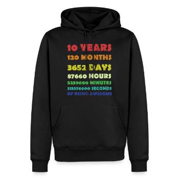 10 Jahre alt 10. Geburtstag Vintage Retro - Männer Premium Bio Hoodie - Schwarz - Vorne - Nico (187cm)