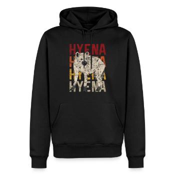 Hyène | rétro - Sweat à capuche Premium bio Homme - noir - Devant - Nico (187cm)