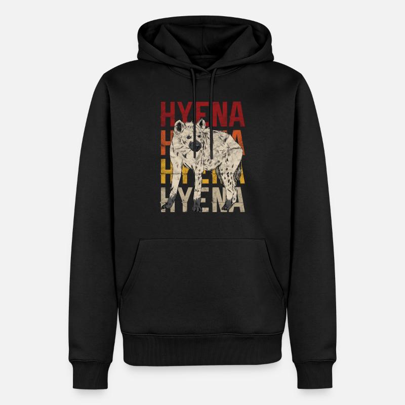 Hyène | rétro - Sweat à capuche Premium bio Homme - noir