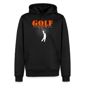 Golf Is My Life - Sweat à capuche Premium bio Homme - noir - Devant - Nico (187cm)