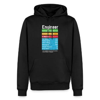 Ingénieur Information sur la valeur nutritive - Sweat à capuche Premium bio Homme - noir - Devant - Nico (187cm)