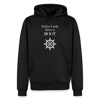 Echte Kerle fahren Boot - Männer Premium Bio Hoodie - Schwarz - Vorne - Nico (187cm)