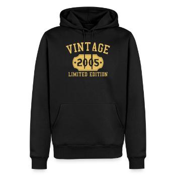 VINTAGE 2005 - Men’s Premium Organic Hoodie - black - Front - Nico (187cm)