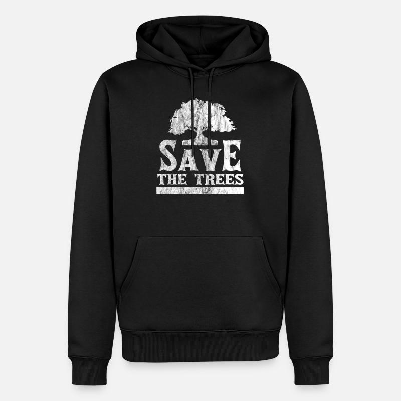 Save The Trees - Männer Premium Bio Hoodie - Schwarz