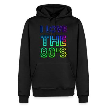 Ich liebe die 80er Jahre süß und lustig 80er Jahre Happy Love Geschenk Idee Design - Männer Premium Bio Hoodie - Schwarz - Vorne - Nico (187cm)