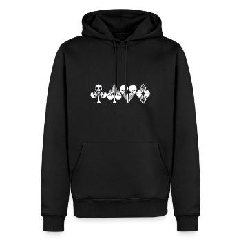 Croix spade cœur vérifier comme un crâne - Sweat à capuche Premium bio Homme - noir - Devant - Nico (187cm)