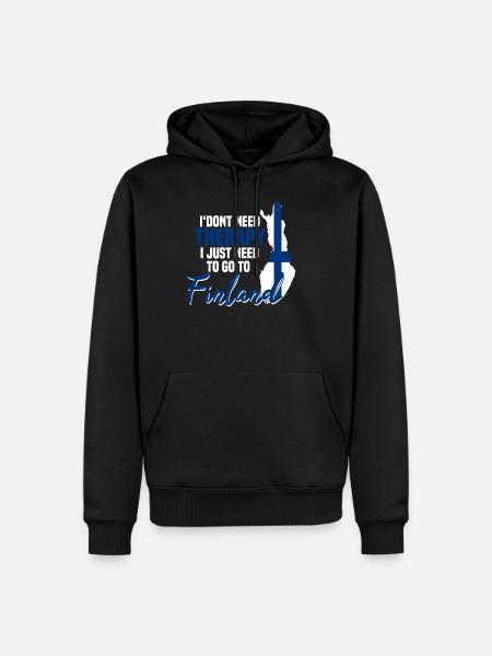 Finnland Therapie - Männer Premium Bio Hoodie - Schwarz