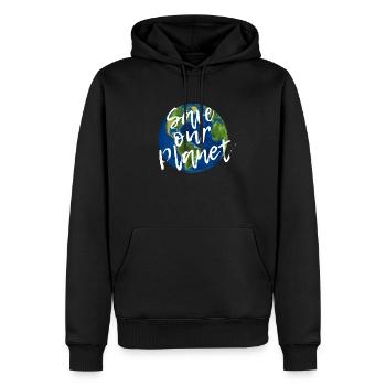Save Our Planet - Männer Premium Bio Hoodie - Schwarz - Vorne - Nico (187cm)