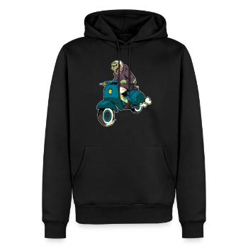 Cadeau de scooter zombi scooter - Sweat à capuche Premium bio Homme - noir - Devant - Nico (187cm)