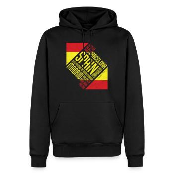 Cadeau Espagne Madrid Barcelone Vacances Malaga - Sweat à capuche Premium bio Homme - noir - Devant - Nico (187cm)