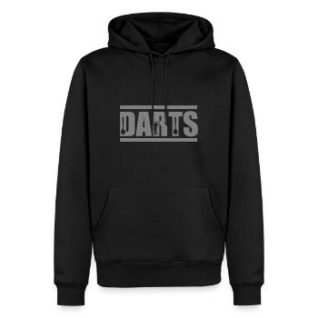 Motif de fléchettes - Sweat à capuche Premium bio Homme - noir - Devant - Nico (187cm)