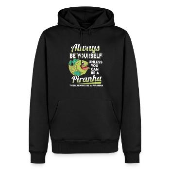 Piranha - Sweat à capuche Premium bio Homme - noir - Devant - Nico (187cm)
