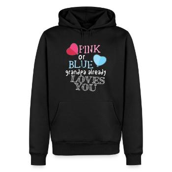 Rosa oder blaues Geschlecht offenbaren Party-Großvater - Männer Premium Bio Hoodie - Schwarz - Vorne - Nico (187cm)
