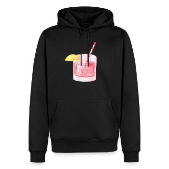 Gin Getränk Limonade Strohhalm - Männer Premium Bio Hoodie - Schwarz - Vorne - Nico (187cm)