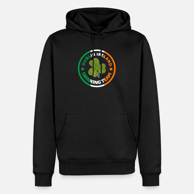 Dublin Irlande drapeau shamrock - Sweat à capuche Premium bio Homme - noir