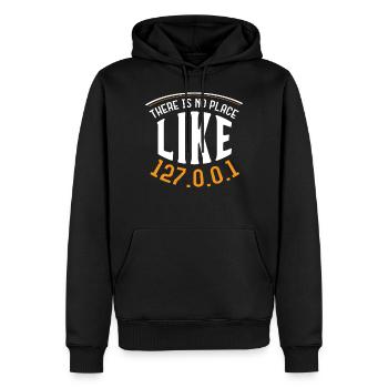 There is no Place Like 127.0.0.1 IT Admin Shirt - Männer Premium Bio Hoodie - Schwarz - Vorne - Nico (187cm)