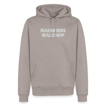 Mannheim Waldhof - mit Muster - Männer Premium Bio Hoodie - Taupe - Vorne - Nico (187cm)