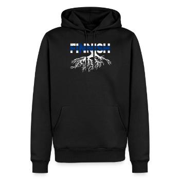 Idée cadeau cadeau bannière bannière de Finlande - Sweat à capuche Premium bio Homme - noir - Devant - Nico (187cm)