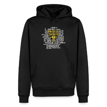 Physiothérapie - Physiothérapeute cadeau Physio - Sweat à capuche Premium bio Homme - noir - Devant - Nico (187cm)