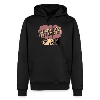 Ich bin ziemlich cool, aber ich weine eine Menge Tee Comic-Stil - Männer Premium Bio Hoodie - Schwarz - Vorne - Nico (187cm)