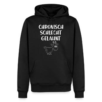 Chronisch schlecht gelaunt. Zicke. Frech - Männer Premium Bio Hoodie - Schwarz - Vorne - Nico (187cm)