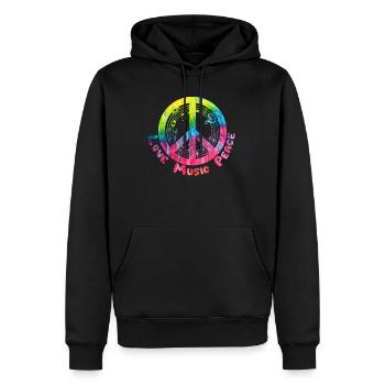 Musik Hippie Music Geschenk Peace Frieden Liebe - Männer Premium Bio Hoodie - Schwarz - Vorne - Nico (187cm)