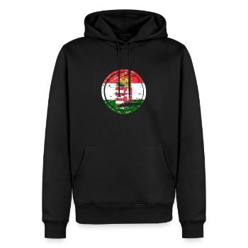 Cadeau emblème de la Hongrie - Sweat à capuche Premium bio Homme - noir - Devant - Nico (187cm)