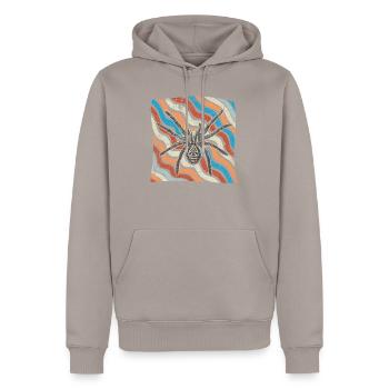 Spinne - Männer Premium Bio Hoodie - Taupe - Vorne - Nico (187cm)