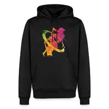 Silhouette Geschenk Golfer Golfschläger Golfball - Männer Premium Bio Hoodie - Schwarz - Vorne - Nico (187cm)