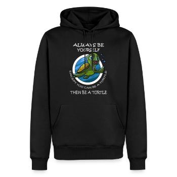 Funny turtles saying T-shirt gift - Men’s Premium Organic Hoodie - black - Front - Nico (187cm)