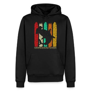 Hammerhai - Männer Premium Bio Hoodie - Schwarz - Vorne - Nico (187cm)
