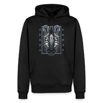 Zebra - Männer Premium Bio Hoodie - Schwarz - Vorne - Nico (187cm)