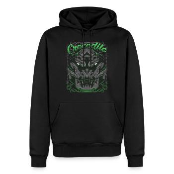 Krokodil - Männer Premium Bio Hoodie - Schwarz - Vorne - Nico (187cm)