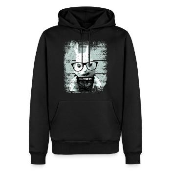 Lapin de prison drôle lapin - Sweat à capuche Premium bio Homme - noir - Devant - Nico (187cm)